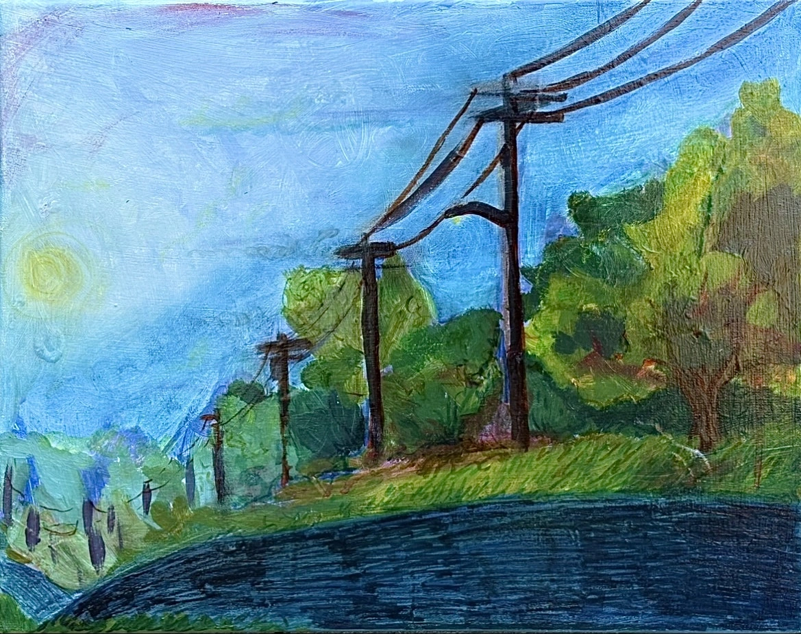 Powerlines. Acrylic on canvas.